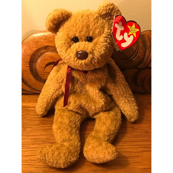 Ty Beanie Baby, CURLY Beanie Baby Bear, 1996, Child Free Home - Picture 1 of 7